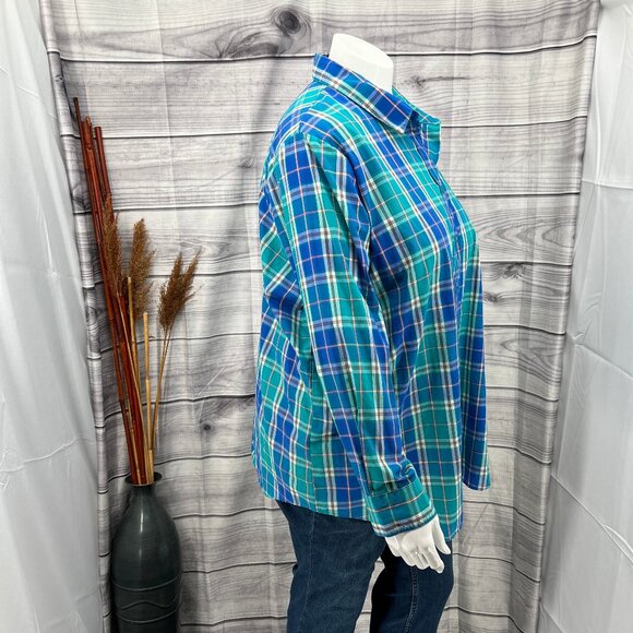 Woman Within Plaid Button-Down Shirt – Size 2X - Picture 2 of 5